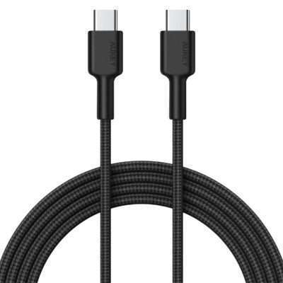 Aukey Impulse Braided USB-C to C Cable 0.9 m – Black