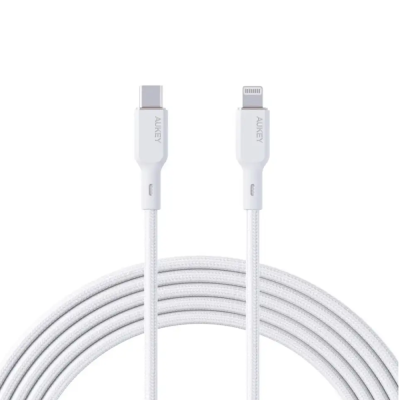 Aukey USB-C to Lightning Nylon Braided Cable 1M - White
