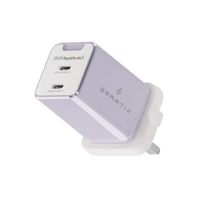 Smartix Compact UK Wall Adaptor 65W GaN White