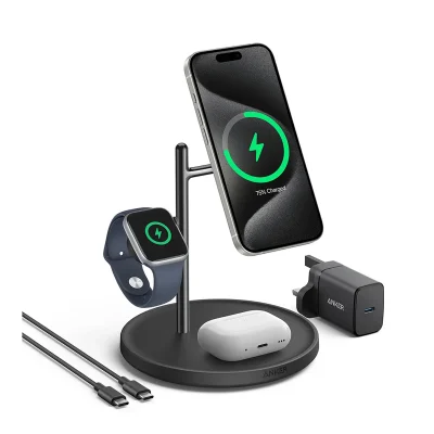 Anker 3 in 1 Charging Stand Qi2 Certified – Black