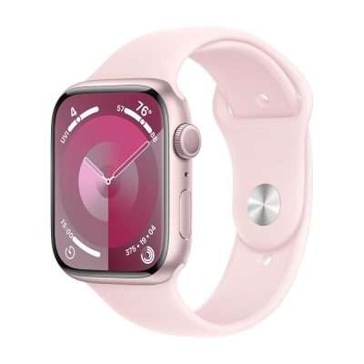 Apple Watch Series 9 Pink Aluminium Case with Light Pink Sport Band