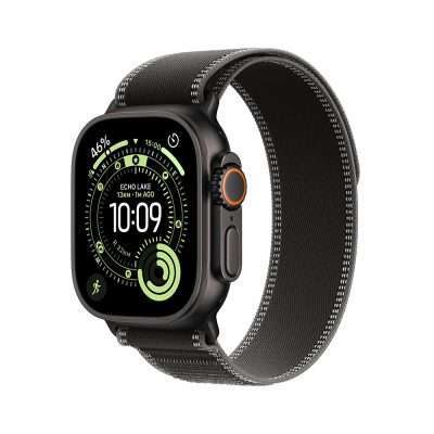 Apple Watch Ultra 3 Black Titanium Case with Black/Charcoal Trail Loop - M/L