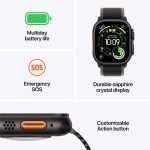 Apple Watch Ultra 3 Black Titanium Case with Blue Trail Loop – M|L