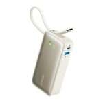 Anker Nano Power Bank 10,000mAh with Built-In Cable – White
