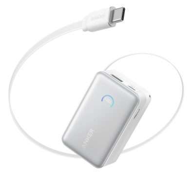Anker Nano Power Bank 10,000mAh with USB-C Cable - Aurora White
