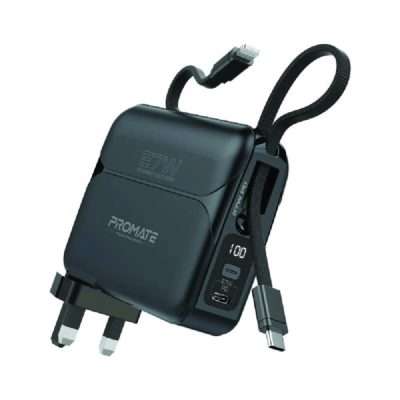 PROMATE 20,000mAh Power Bank 27W PD with USB-C & Lightning Cable