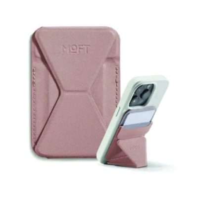 Moft Snap on iPhone Stand & Wallet - Peach Pink