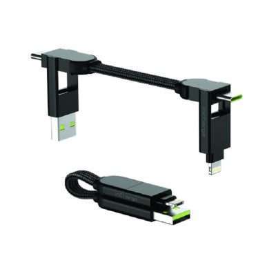 Rolling Square inCharge X 100W 6-in-1 Fast Cable - Black