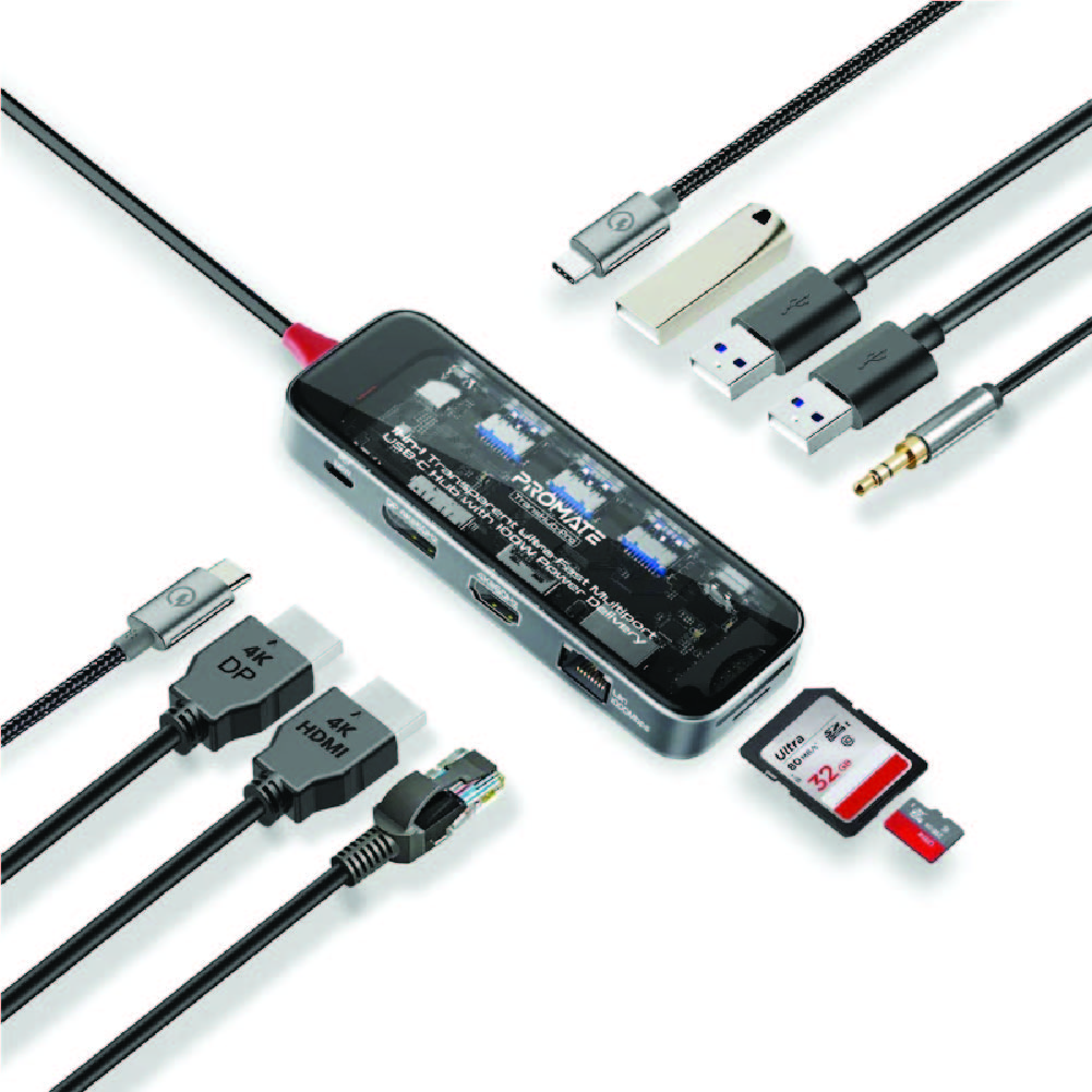 PROMATE 11-in-1 Type-C Hub – 100W PD & 4K HDMI