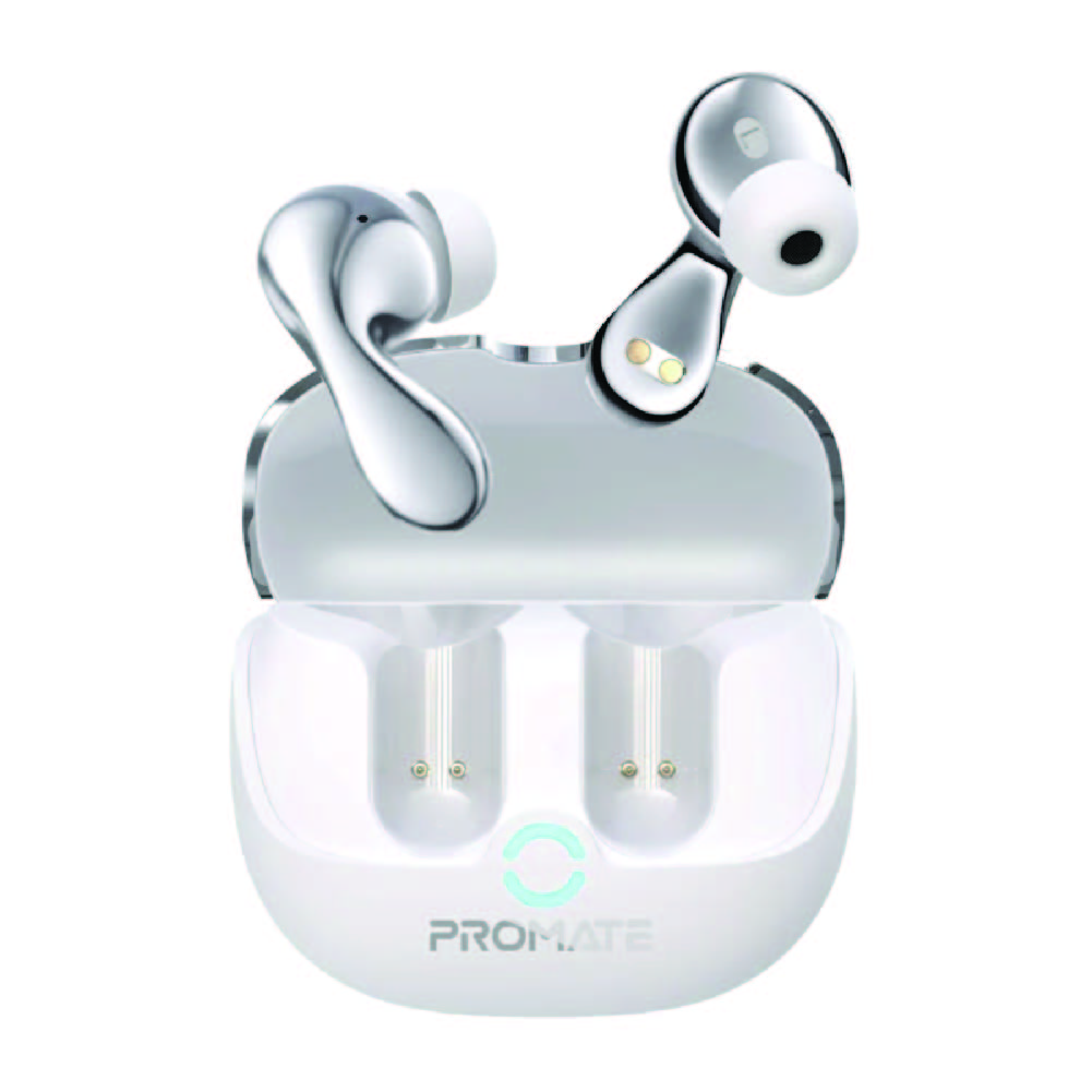 PROMATE Hybrid ANC TWS Earbuds – 40H Playback – White