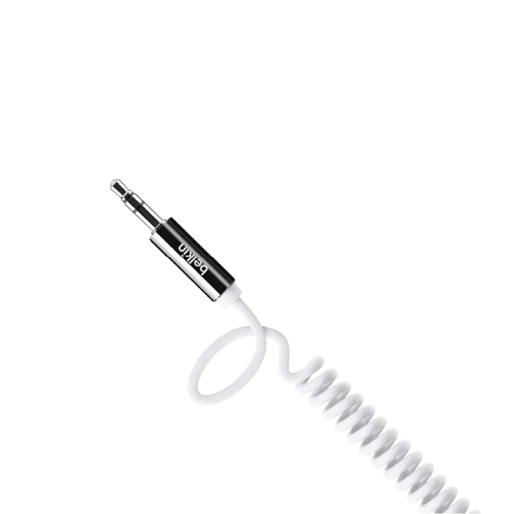 Belkin 3.5MM Coiled AUX Cable 1.8M - White