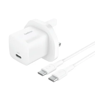 Belkin USB-C Wall Charger 25W + USB-C Cable - White