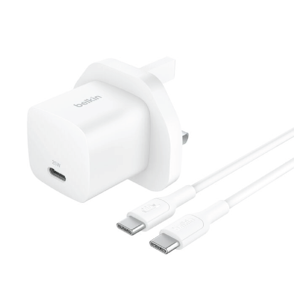 Belkin USB-C Wall Charger 25W + USB-C Cable - White