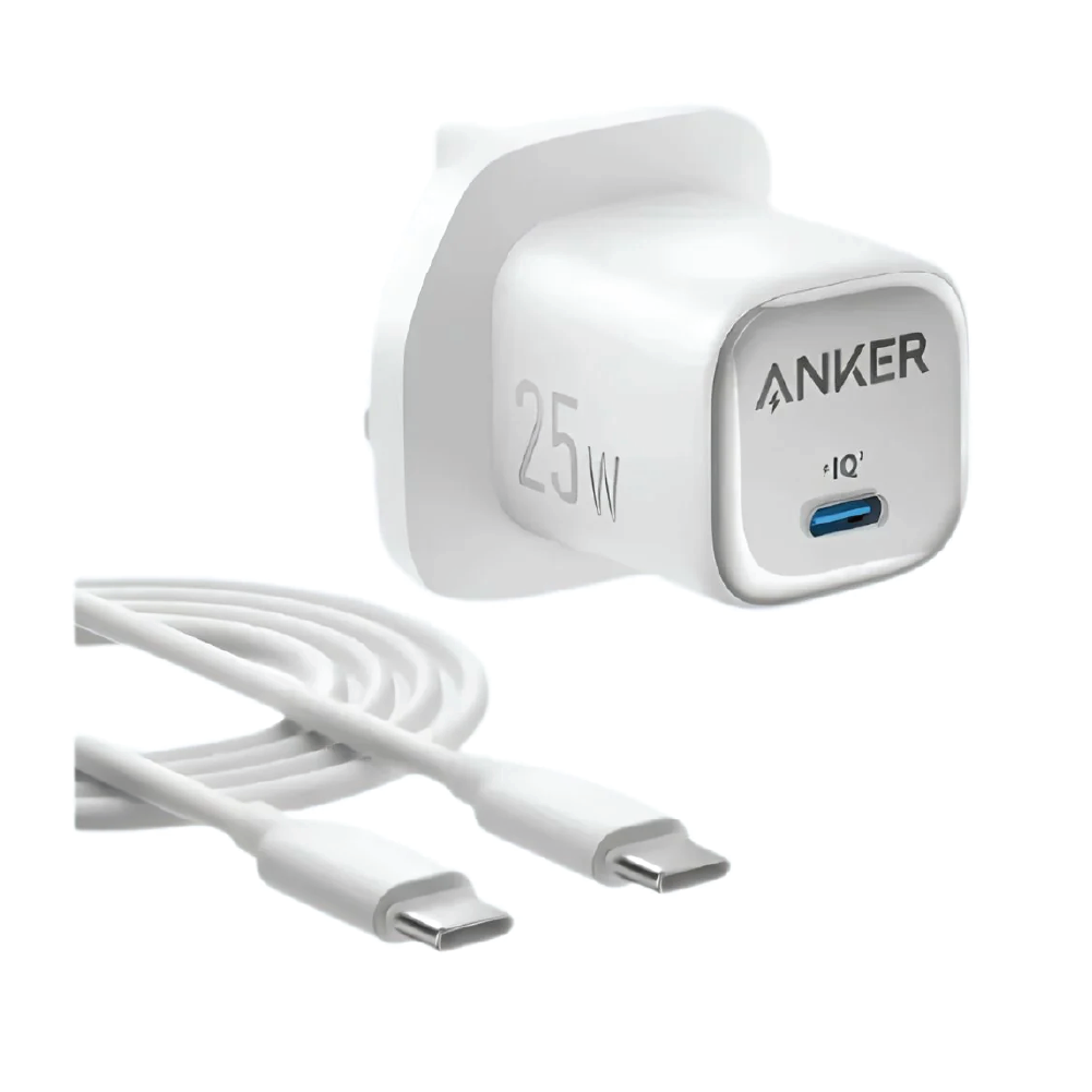 Anker Charger 25W With USB-C Cable - White