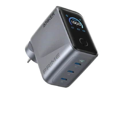 Anker A2687241 Prime Charger 160W 3 Ports with Smart Display - Silver