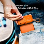 Momax X Pro Mini+ 5000mAh & Built-in C with AW Charger – Orange