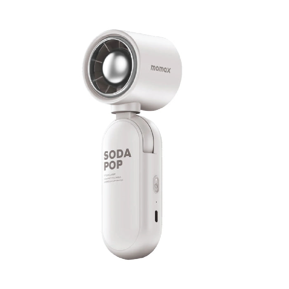 Momax 1GO CLAMP Compact Foldable Umbrella-Clip Mini Fan - White