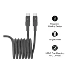 Momax 100W Dual USB-C Magnetic Cable 2M – Black
