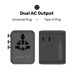 Momax World2 Gan 70W 5-Port USB-C Travel Adaptor – Black