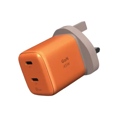 Momax Charge 45W 2-Port GAN Charger 2X USB-C - Orange