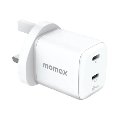 Momax Charge 45W 2-Port GAN Charger 2X USB-C - White