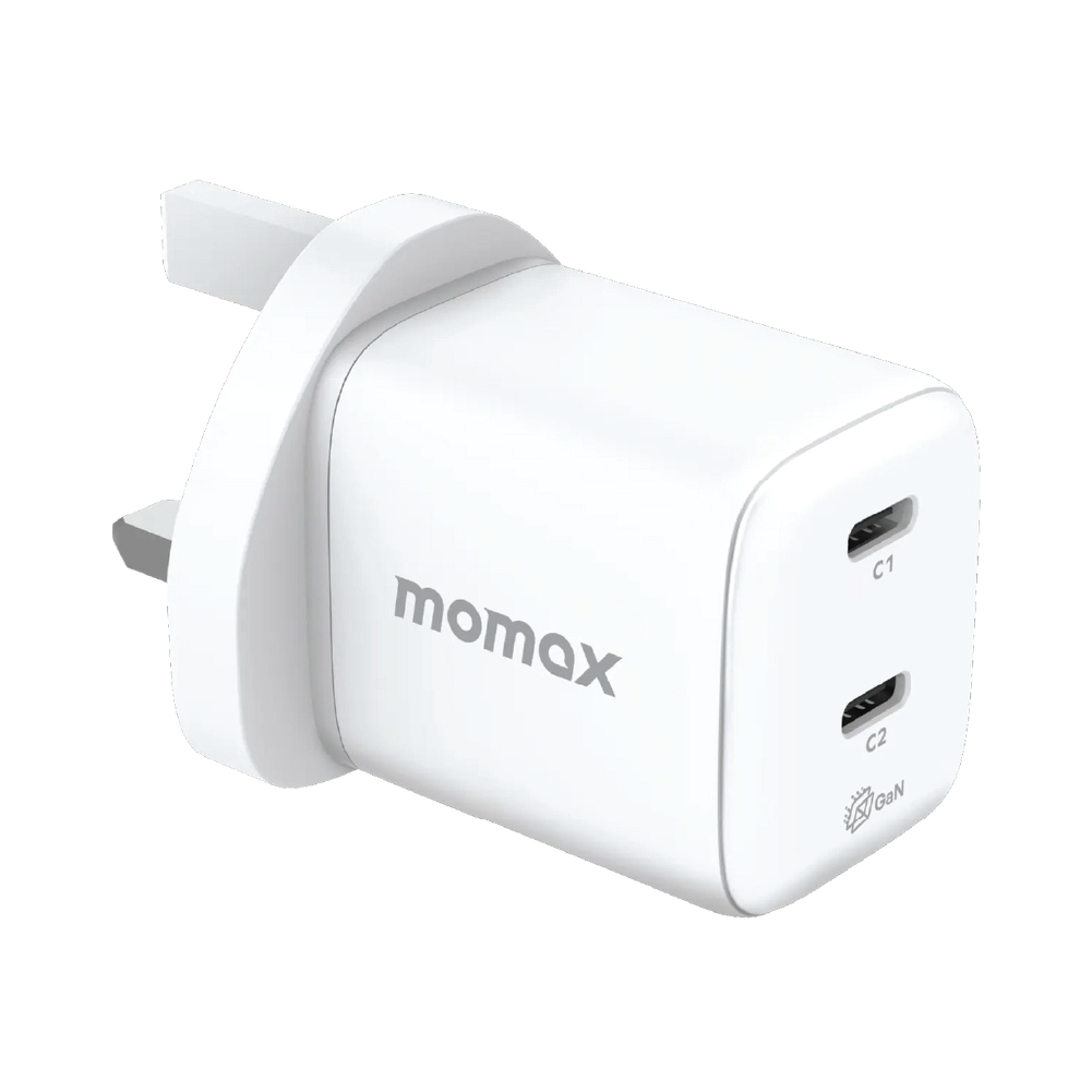 Momax Charge 45W 2-Port GAN Charger 2X USB-C - White