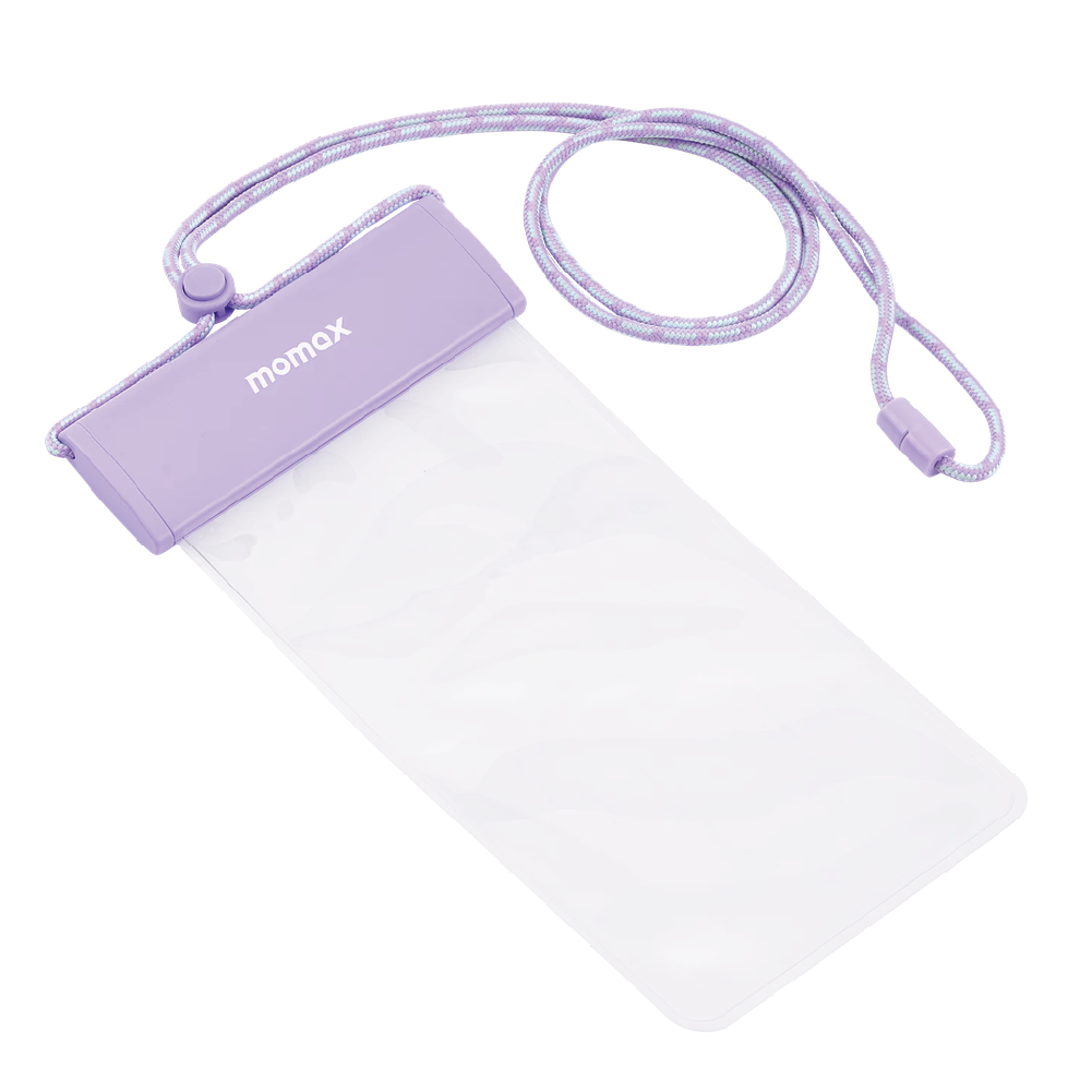 Momax Waterproof Pouch Universal With Neck Strap - Purple