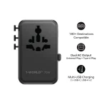 Momax World2+ 70W 3-Port Dual Travel Adaptor – Black