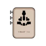 Momax World2 Gan 70W 5-Port USB-C Travel Adaptor – Titanium