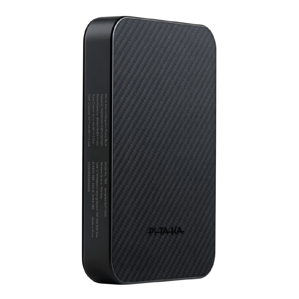 PITAKA Power Bank 10,000mAh Qi2 – Black/Grey