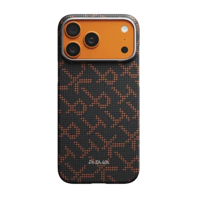 PITAKA Edge Case for iPhone 17 Pro Max – Black/Orange