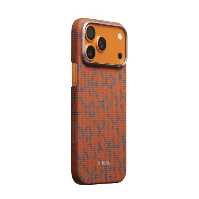 PITAKA Edge Case for iPhone 17 Pro Max – Orange/Blue