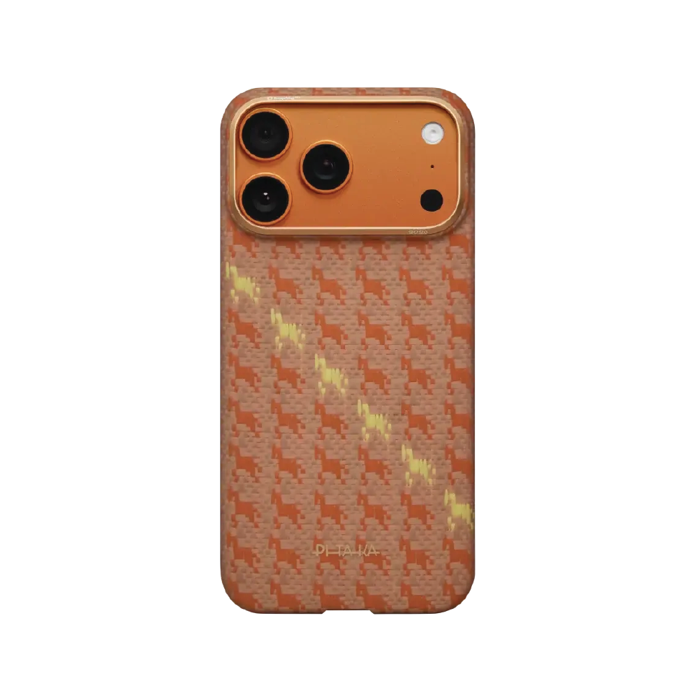 PITAKA Hapiness Rides Edge Case for iPhone 17 Pro – Amber