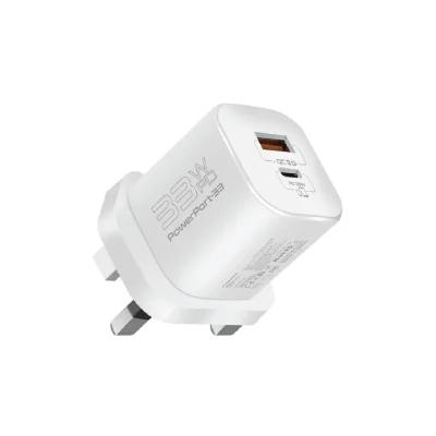 PROMATE 33W Power Delivery GaN Fast Charging Adapter – White