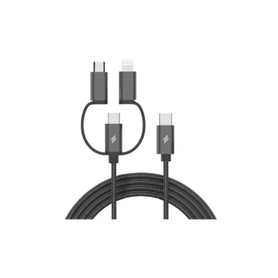 Smartix 3-in-1 Braided Cable USB-C to C Lightning Micro Cable