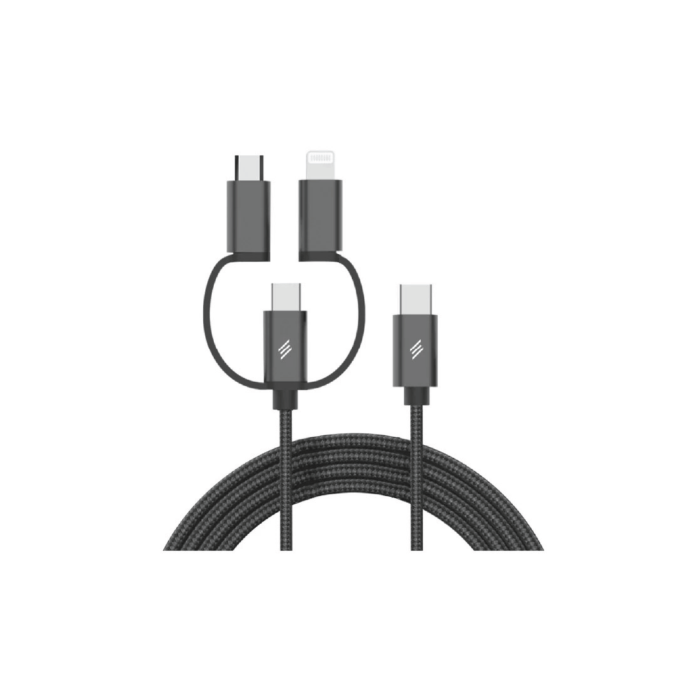 Smartix 3-in-1 Braided Cable USB-C to C Lightning Micro Cable