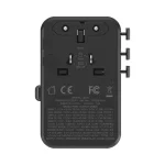 Momax World2+ 70W 3-Port Dual Travel Adaptor – Black