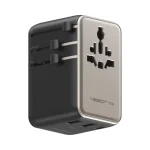 Momax World2+ 70W Gan 3-Port Dual AC Travel Adaptor – Titanium