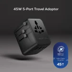 Momax World2 45W 5 Port Dual AC Travel Adaptor