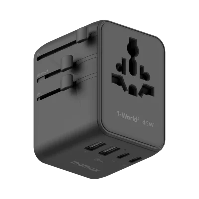 Momax World2 45W 5 Port Dual AC Travel Adaptor