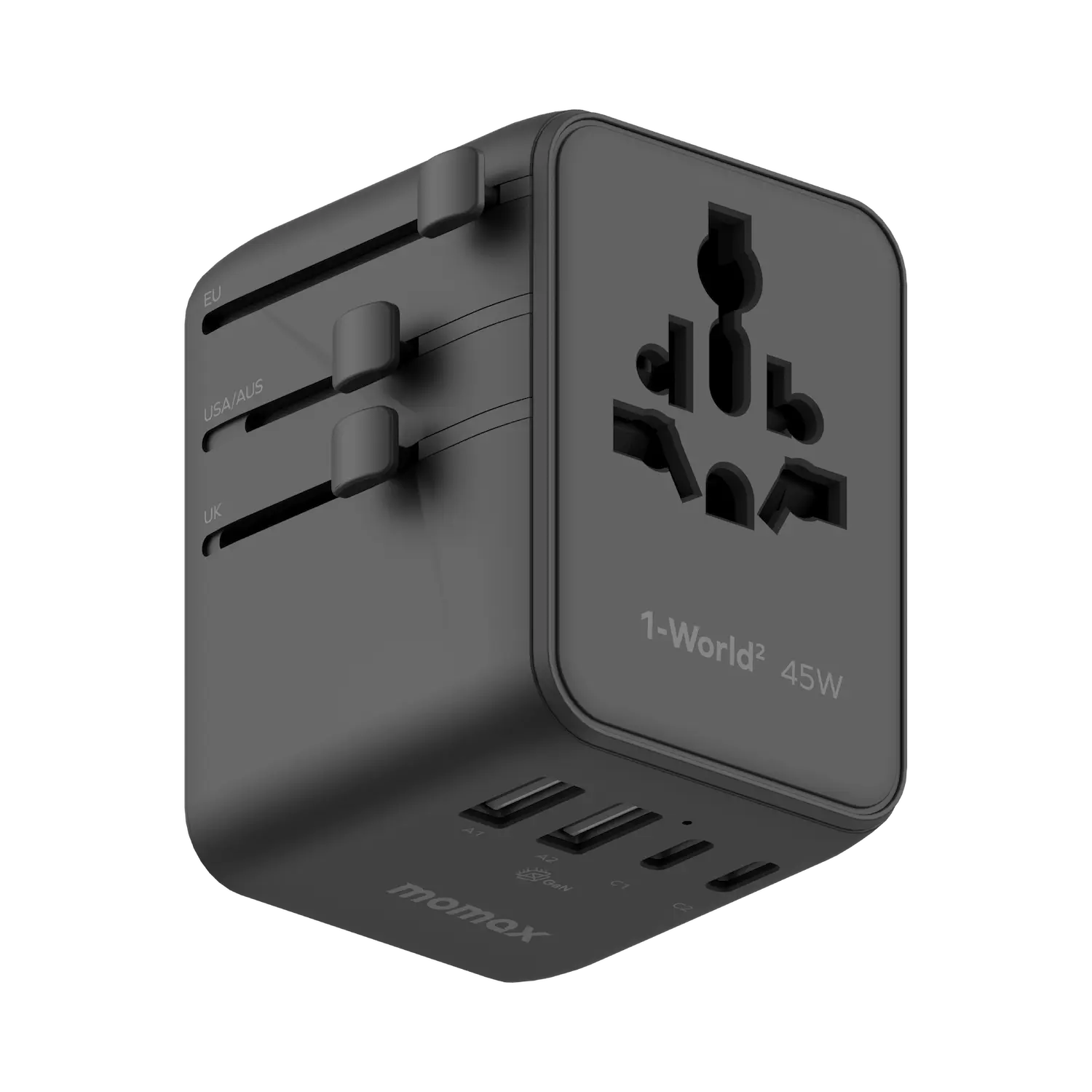 Momax World2 45W 5 Port Dual AC Travel Adaptor