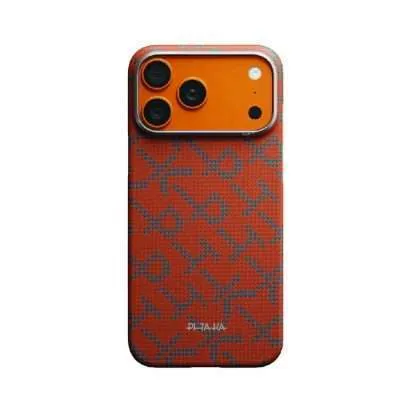 PITAKA Edge Case for iPhone 17 Pro – Orange/Blue