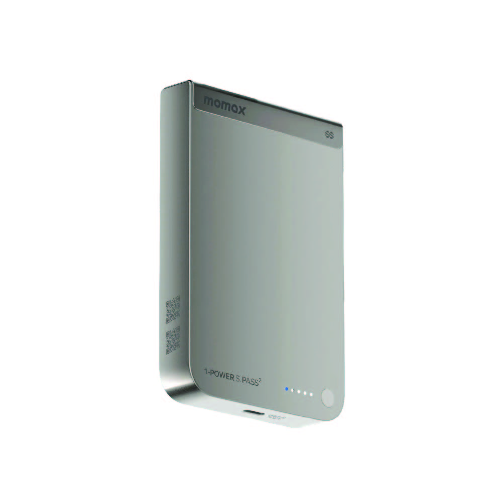 MOMAX 1Power Pass2 10,000mAh Qi2 Magnetic Wireless Battery – Titanium