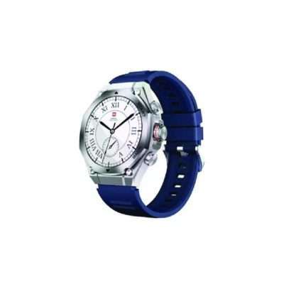Swiss Military DOM6 SW – Silver Frame with Blue Silicone Strap