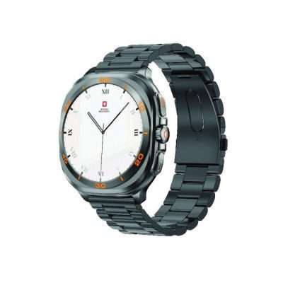 Swiss Military DOM7 – Gunmetal Frame with Black Metal Strap
