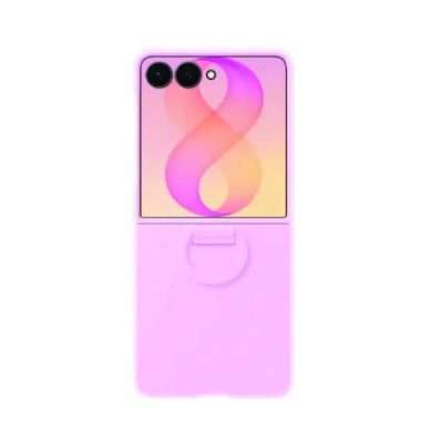 Samsung Galaxy Z Flip8 Silicone Ring Magnet Case – Pink: