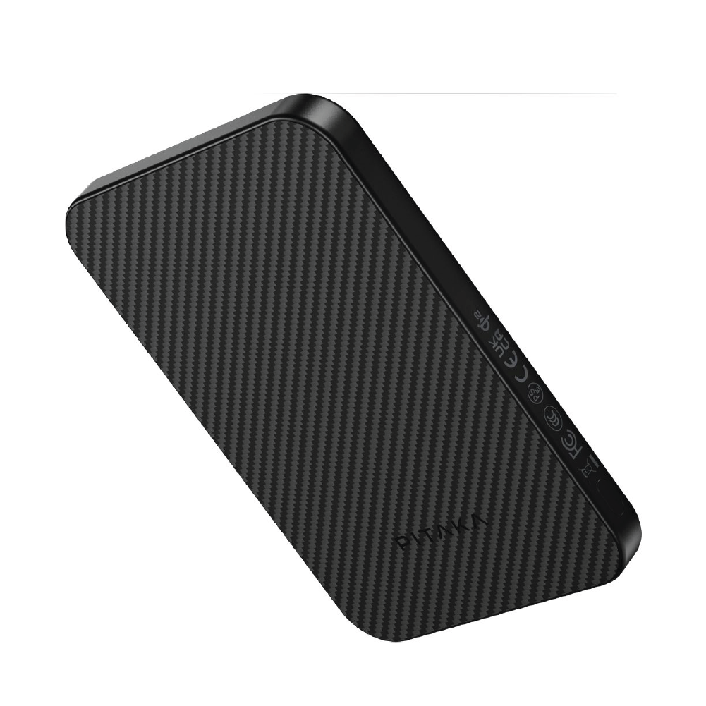 PITAKA Aramid Fiber Magnetic Power Bank Qi2 5,000mAh – Black/Grey