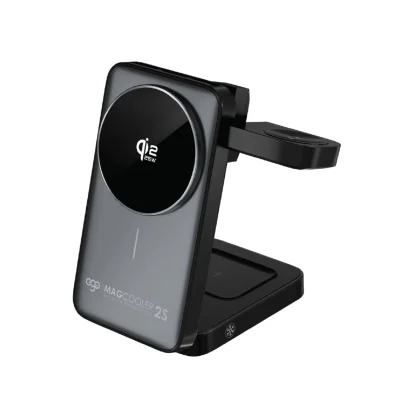 EGO MagCooler Qi2.2 3-in-1 25W Wireless Charger - Grey