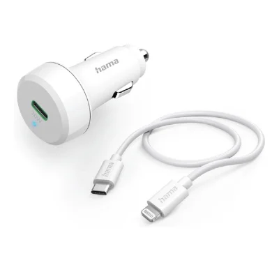 Hama Car Charging Set Lightning Power Delivery PD 20W - White