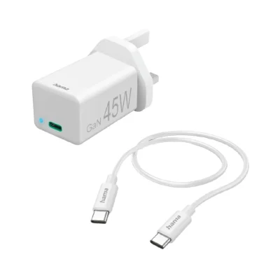 Hama Mini GAN Charger Kit UK 45W - White